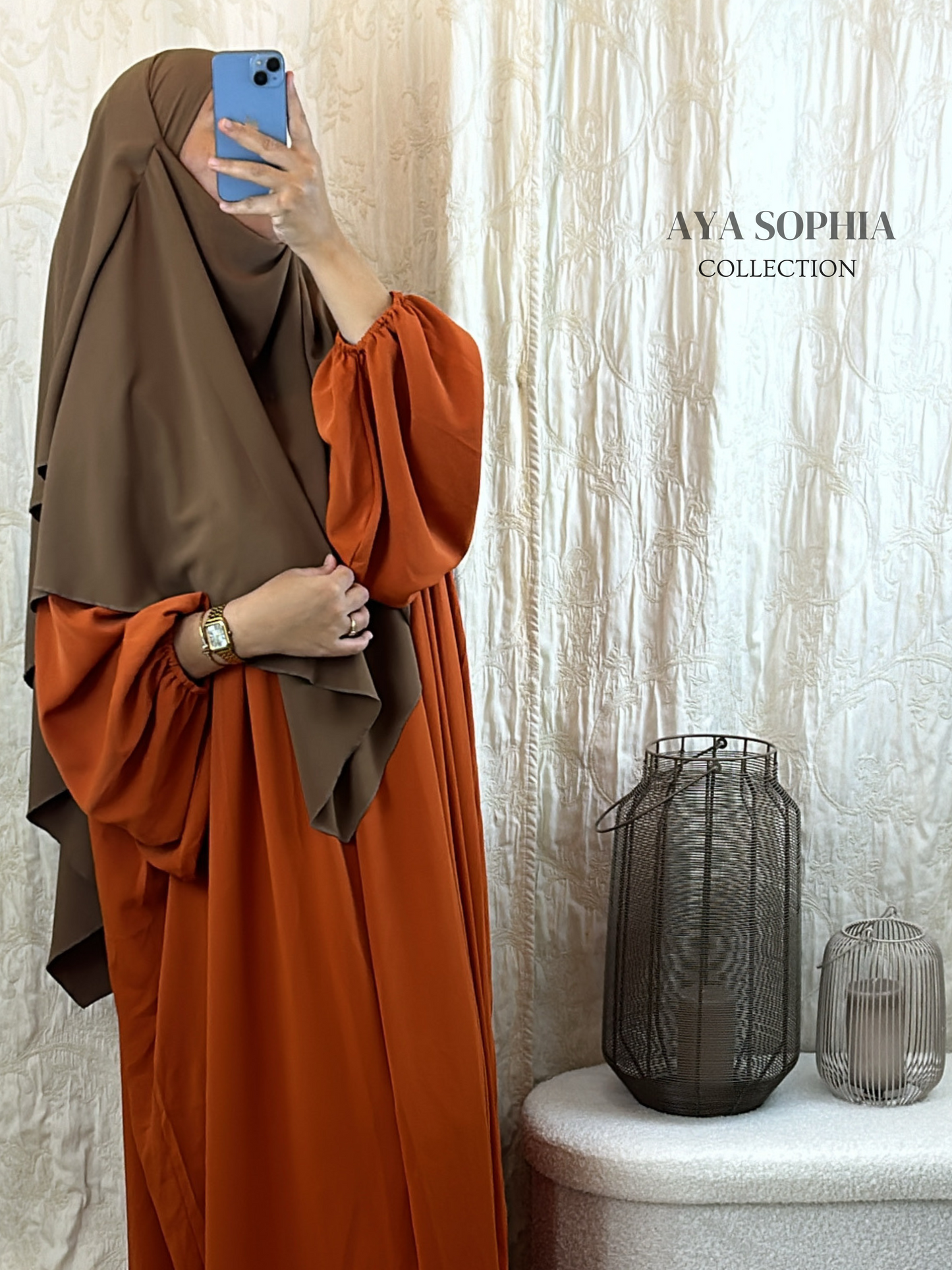 Abaya NORA -Orange- Taille Unique