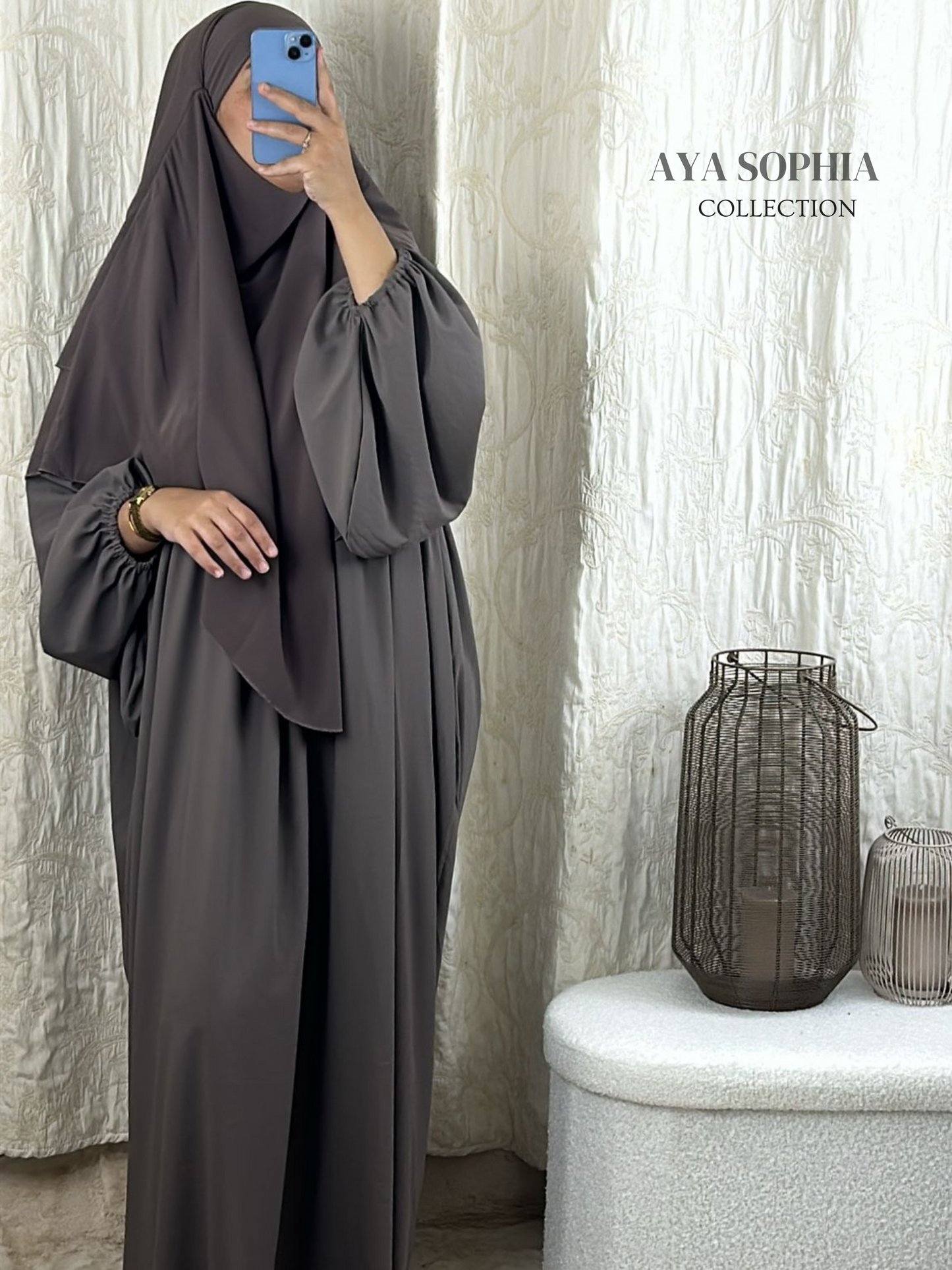 Abaya NORA - TAUPE - Taille Unique