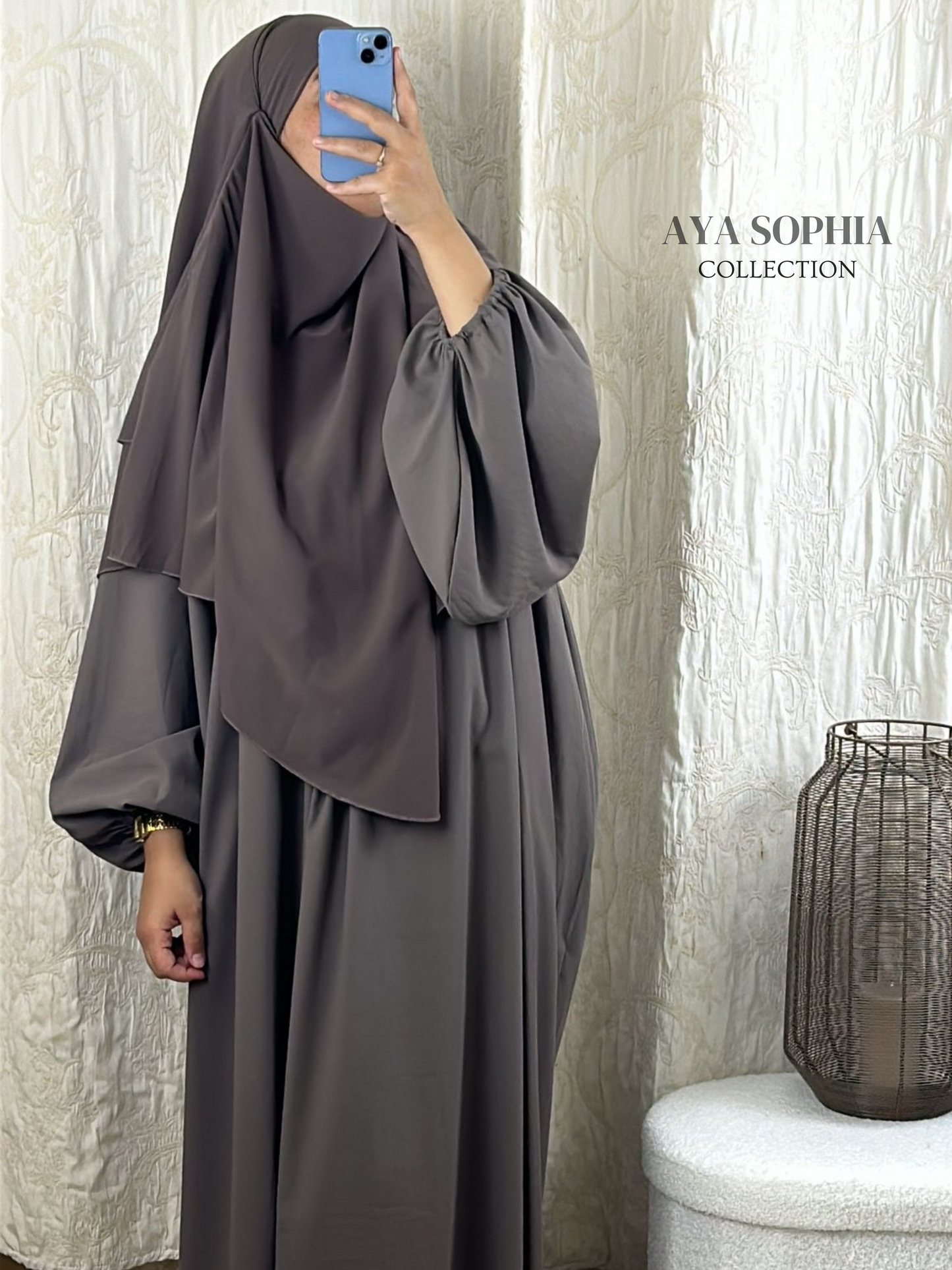 Abaya NORA - TAUPE - Taille Unique