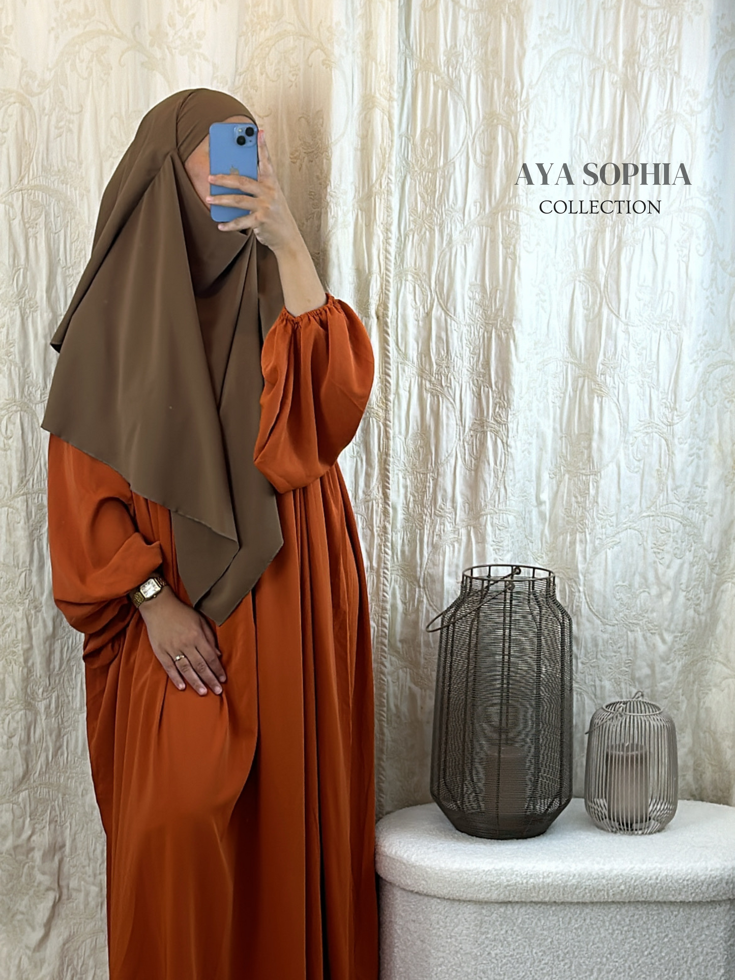 Abaya NORA -Orange- Taille Unique