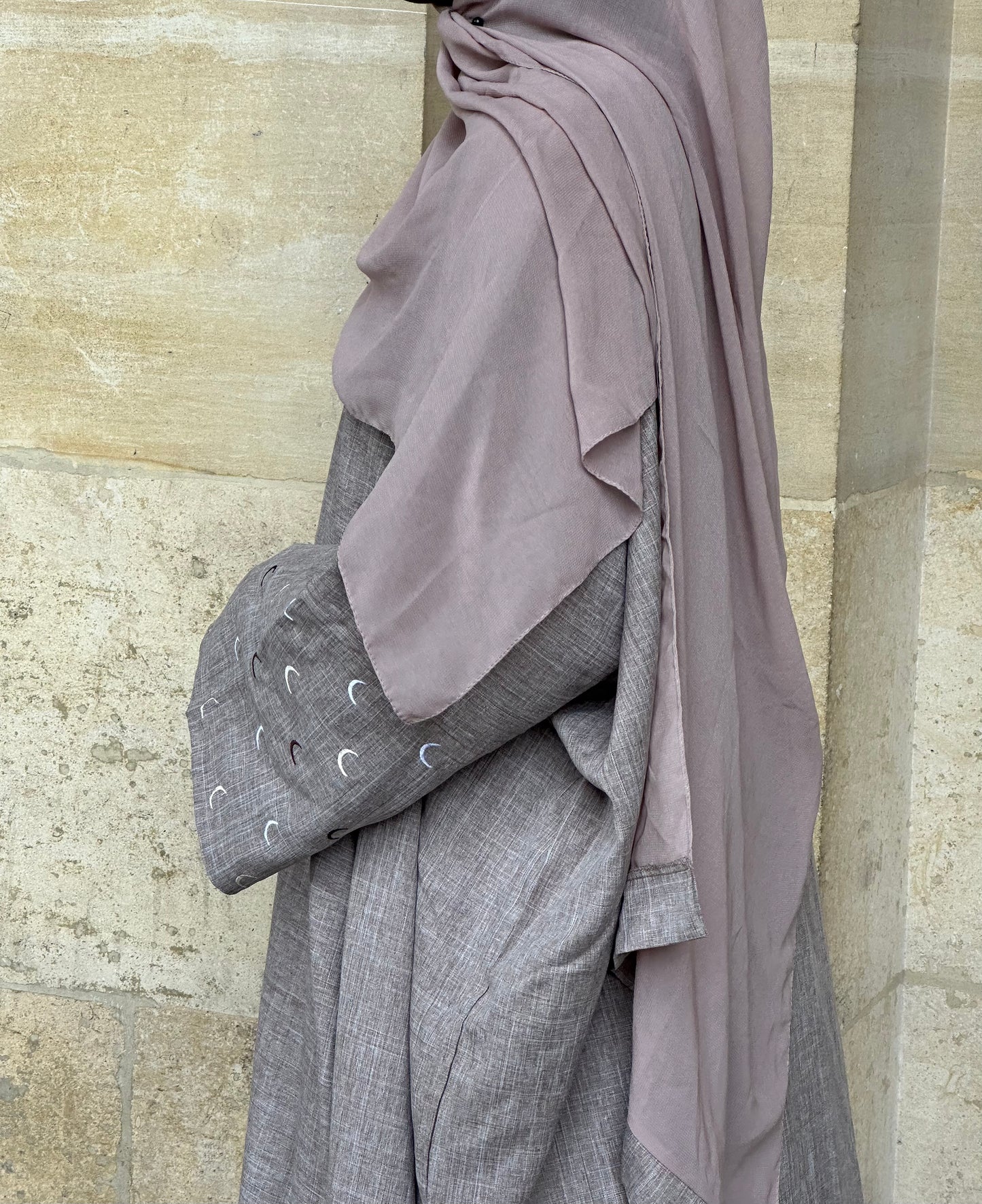 Abaya Kimono QAMAR 4 Pieces - Taupe