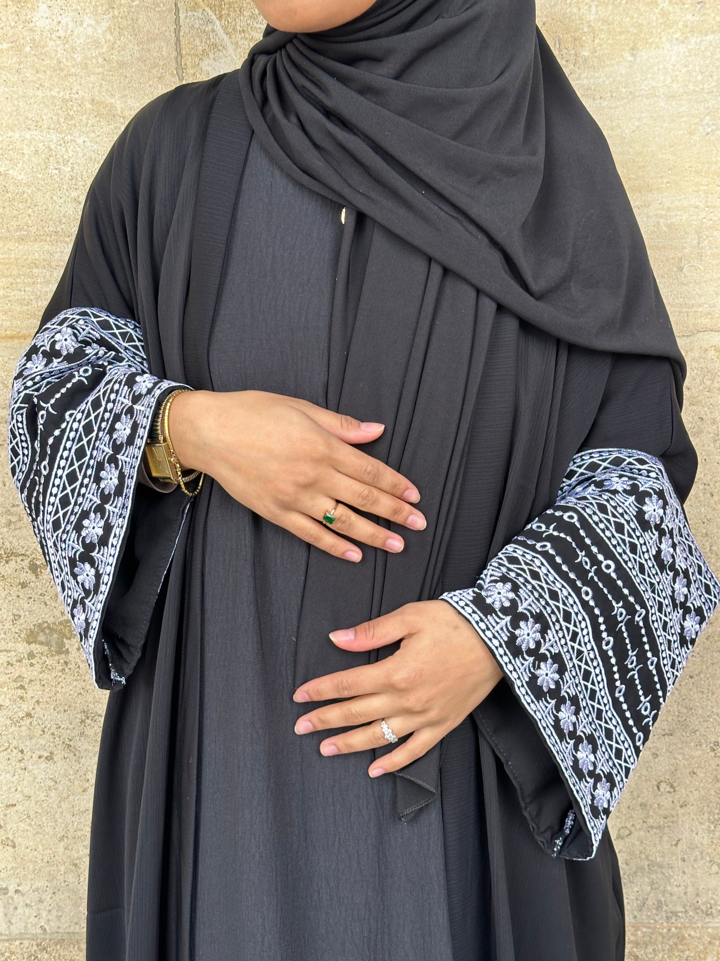 Abaya AYESHA 4 Pièces - Noir